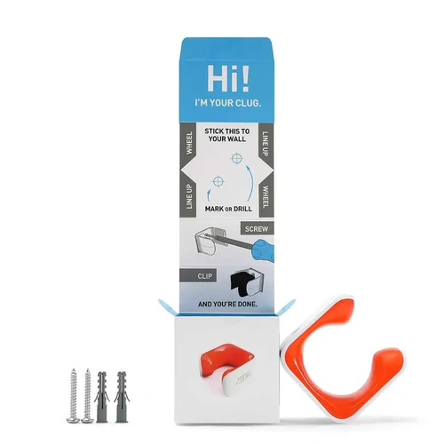 Hornit CLUG PLUS bike rack - White/Orange, 70-81mm tyres